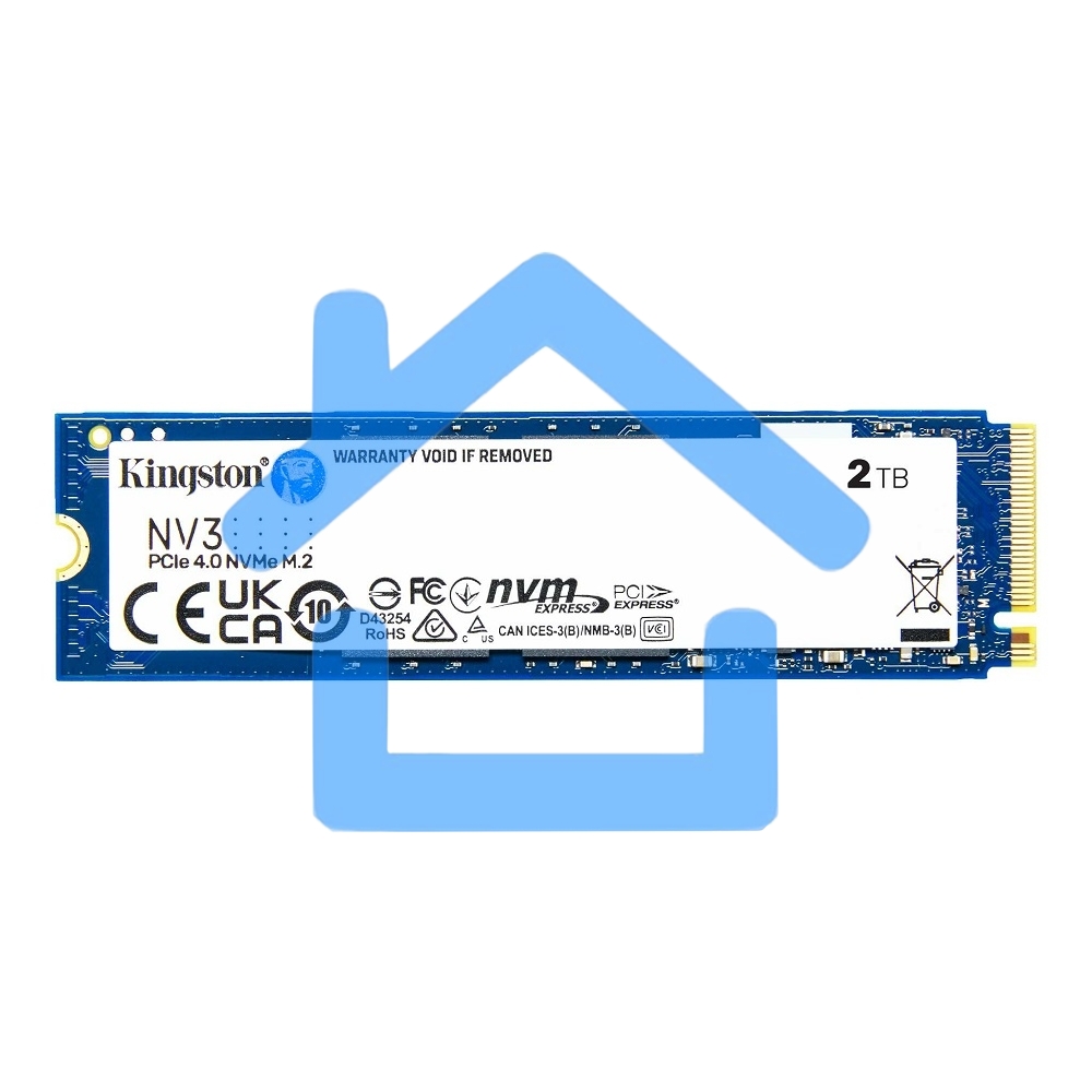 Накопитель SSD Kingston NV3, 2000Gb, M.2 2280, PCIe 4.0 x4, NVMe, R/W 6000/5000