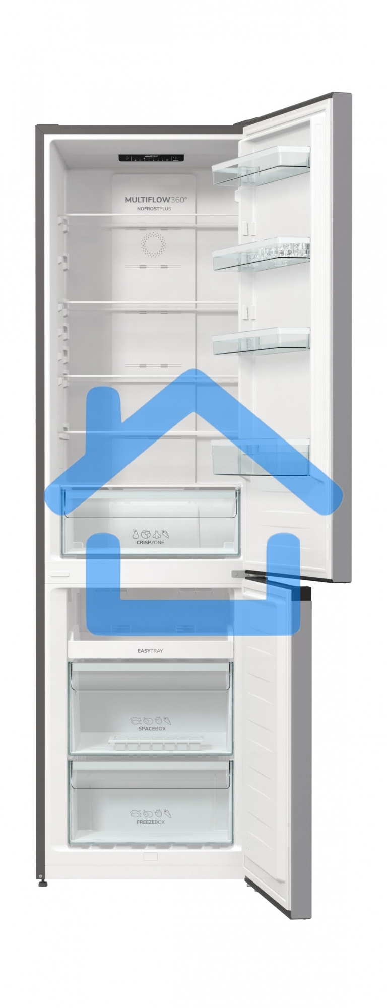 Холодильник Gorenje NRK6201PS4 серебристый металлик двухкамерный 235/96л морозилка снизу