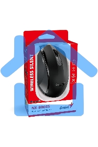 Мышь беспроводная Genius NX-8008S черный, 1200 dpi, радиоканал, USB, кнопки - 3