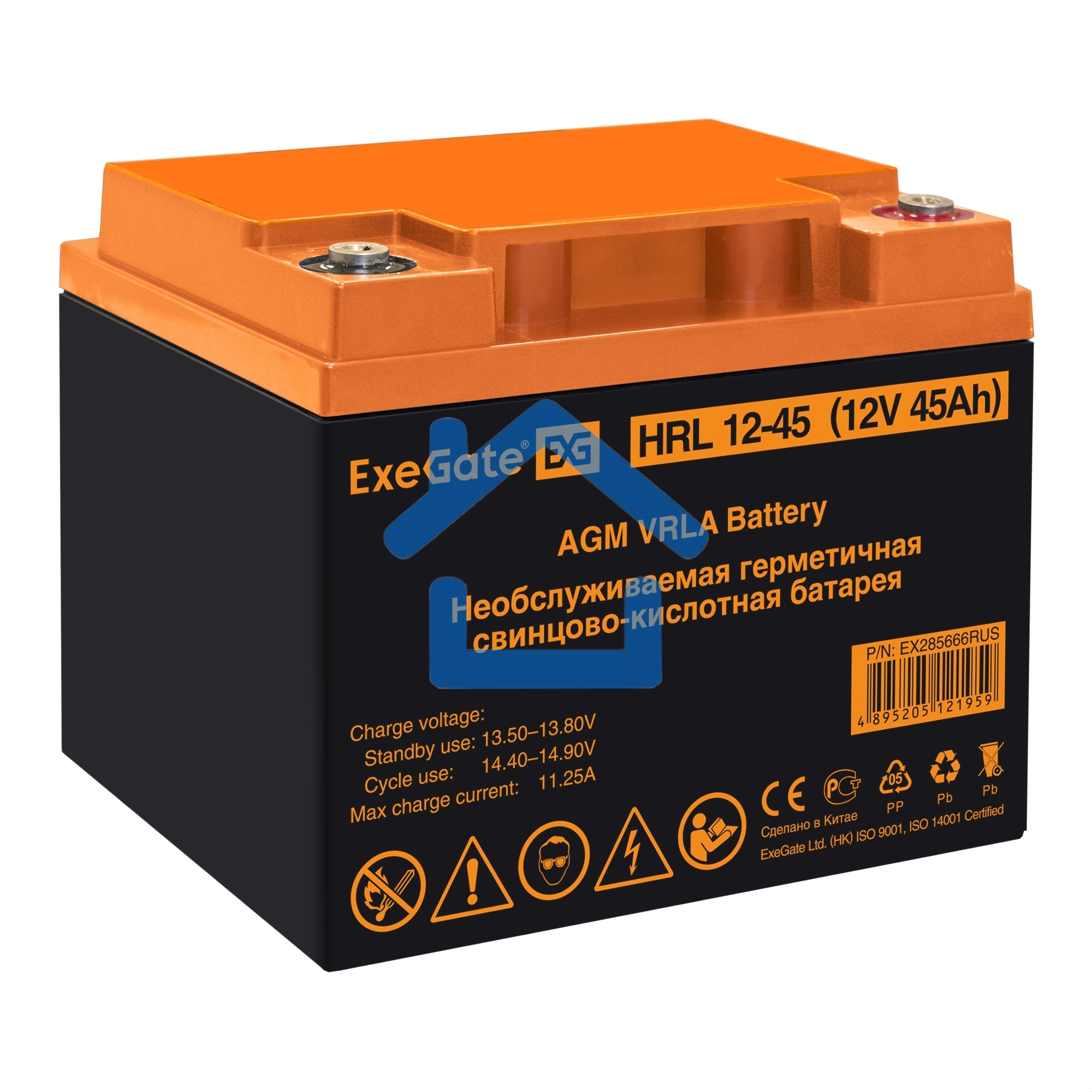Комплект ИБП EX296005RUS + батарея 45Aч EX285666RUS 4шт (инвертор, синус, для котла, настенный) ExeGate FineSine SX-7000.LCD.AVR.2SH.T <7000VA/5000W, чистая синусоида, цветной LCD-дисплей, AVR, 2*Schuko+клеммы, линейно-интерактивный, крепление настенное, 