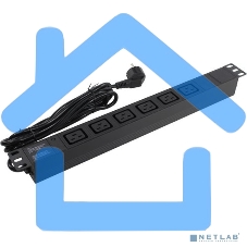 Блок розеток горизонтальный ExeGate ServerPro PDU-19H013 Al-6C19-EU3-SW, 19
