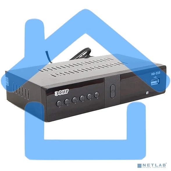 Ресивер эфирный цифровой DVB-T2/C HD HD-225 метал, дисплей DOLBY DIGITAL, Эфир