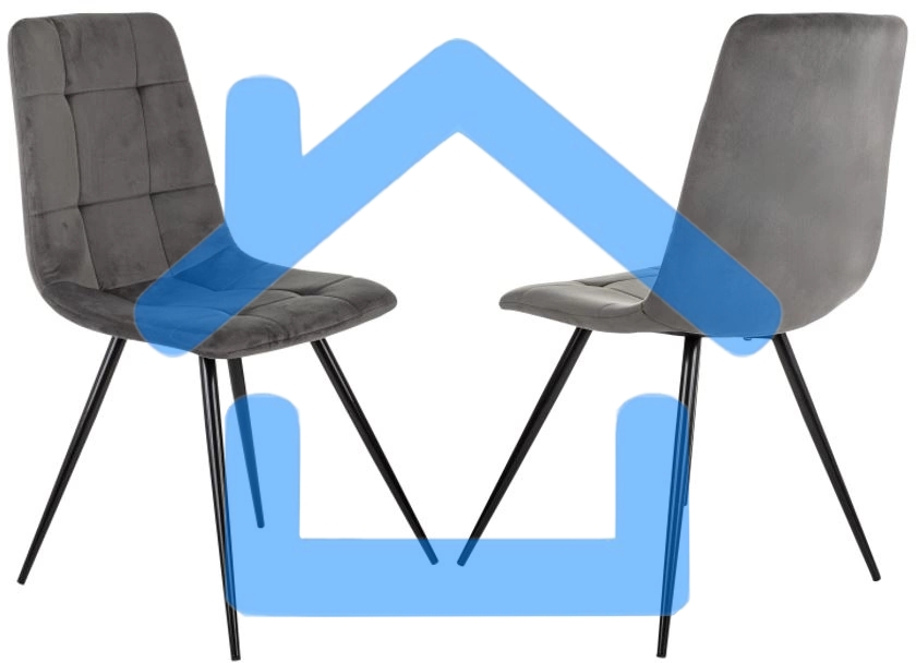 Стул для дома Бюрократ CH-K1_2 комплект 2шт т.серый Holland 18 металл черный на ножках (CH-K1_1/HL18_2)