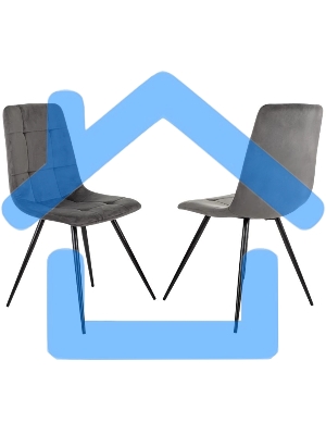 Стул для дома Бюрократ CH-K1_2 комплект 2шт т.серый Holland 18 металл черный на ножках (CH-K1_1/HL18_2)