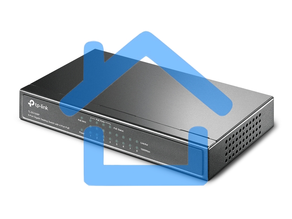 Коммутатор TP-Link SMB TL-SG1008P Коммутатор 8-port Gigabit Switch с 4 портами РоЕ