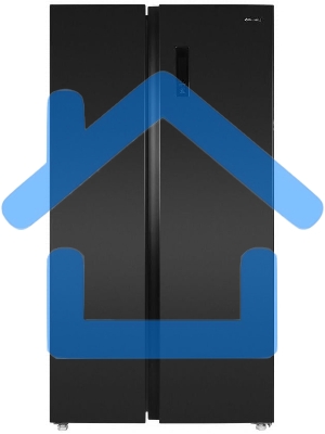 Холодильник Maunfeld MFF177NFSB черный глянц. двухкамерный 263/170л морозилка сбоку, No Frost, Side by Side