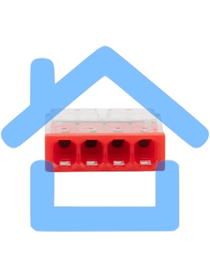 Экспресс-клемма Rexant СМК 2273-204, 4-проводная 0.5-2.5 мм², прозрачная, блистер (5 шт./уп.)