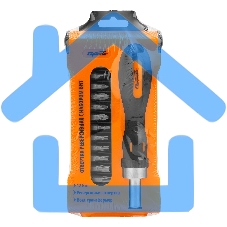 Отвертка реверсивная с набором бит, CrV, 12 шт. Sparta