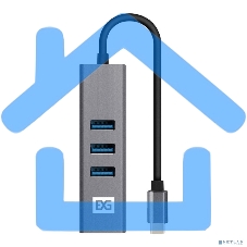 Хаб USB (концентратор) ExeGate DUB-4TC (кабель-адаптер USB Type C --> 4xUSB3.0, Plug&Play, серебристый)
