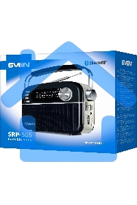 Радиоприемник SVEN SRP-505 (4 Вт, FM/AM/SW, USB, SD/microSD, Bluetooth, 1200 мА·ч)черный