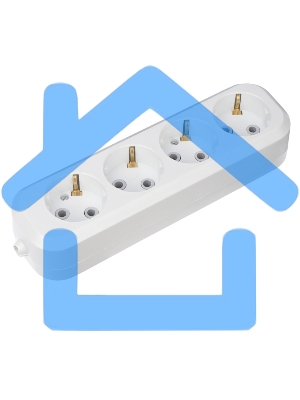 Колодка 4 гнезда c заземлением Rexant