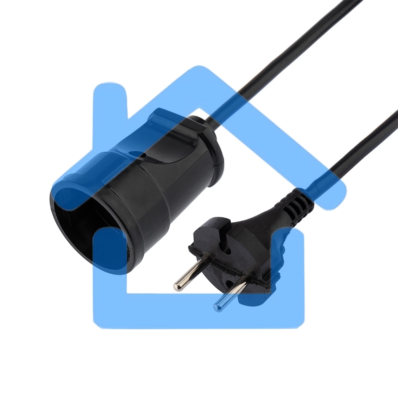 Удлинитель-шнур на рамке PROconnect ПВС 2х0.75, 20 м, б/з, 6 А, 1300 Вт, IP20, черный (Сделано в России)