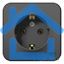 Розетка ОП BLANCA 16А 250В без шторок c заземл. изол. пласт. антрацит SchE BLNRA010116