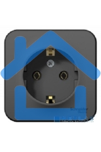 Розетка ОП BLANCA 16А 250В без шторок c заземл. изол. пласт. антрацит SchE BLNRA010116