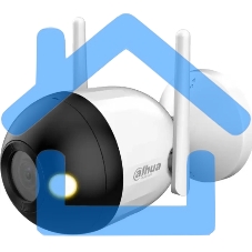 Уличная цилиндрическая IP-видеокамера DAHUA DH-IPC-F2CP-PV-0280B Smart Dual Light 2Мп, 1/3” CMOS, объектив 2.8мм, видеоаналитика, ИК 30м, LED 30м, микрофон, динамик, Wi-Fi 2.4ГГц, IP67, металл пластик