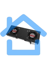 Модуль вентиляторный ЦМО, 2 вентилятора с терморегулятором, черный R-FAN-2T-9005