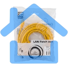 Патч-корд медный UTP Cablexpert PP10-7.5M/Y кат.5, 7.5м, литой, многожильный (желтый)