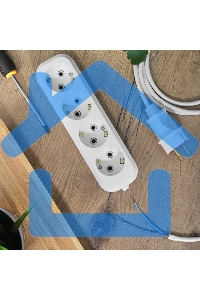 Колодка 4 гнезда c заземлением Rexant