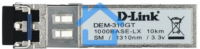 Трансивер D-Link DEM-310GT/DD, 1-port mini-GbIC LX Single-mode Fiber Transceiver (up to 10km, support 3.3V power), DDM support