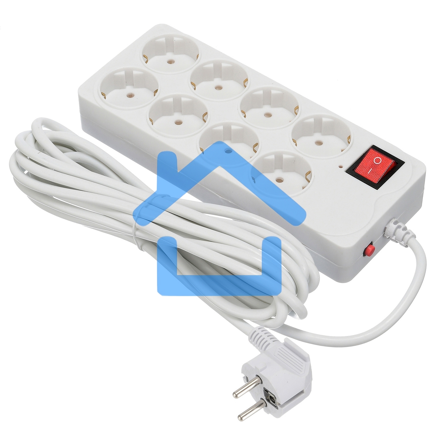 Сетевой фильтр Buro 800SH-5-W 5м (8 розеток) белый (коробка)