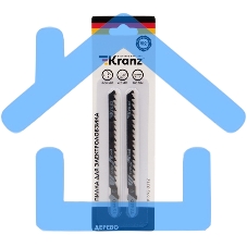 Пилка для электролобзика по дереву KRANZ T244D 100 мм 6 зубьев на дюйм 8-60 мм фигурный рез (2 шт./уп.) 