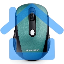 Мышь беспроводная Gembird MUSW-420-2 зеленый, 1600 dpi, радиоканал, USB, кнопки - 4