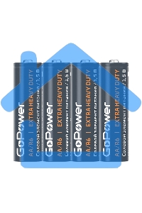 Батарейка GoPower R6 AA Shrink 4 Heavy Duty 1.5V (4/60/1200)
