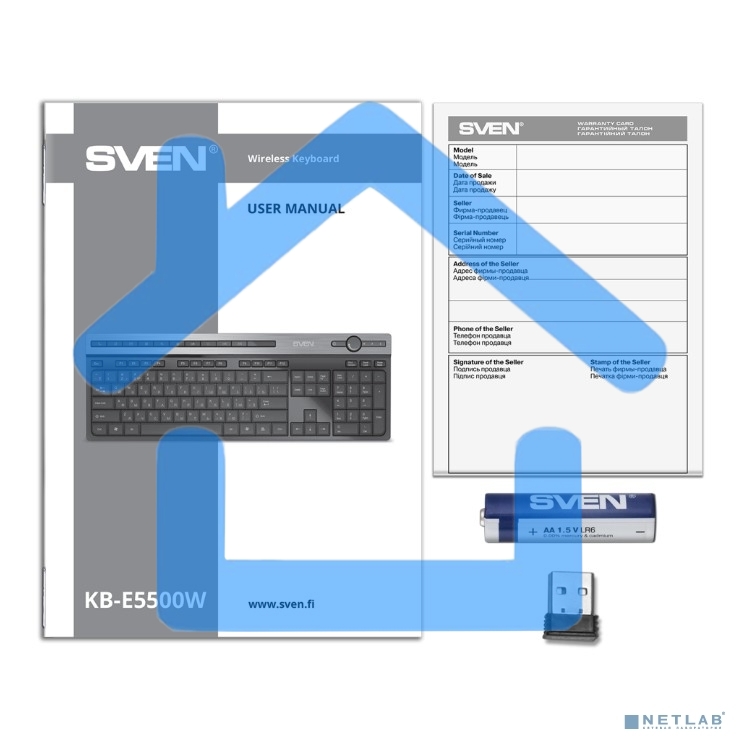 Клавиатура SVEN KB-E5500W беспроводная USB черный