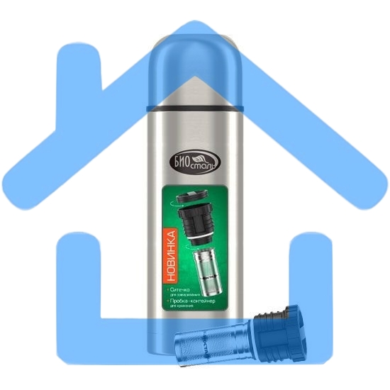 Термос Biostal Охота (1,2 литра), 2 чашки, с ситечком, стальной