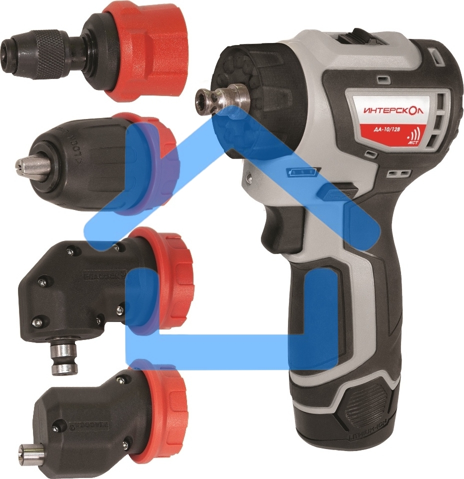 Дрель-шуруповерт ИНТЕРСКОЛ ДА-10/12В 36, Аккумуляторная, 12В, 2 АКБ