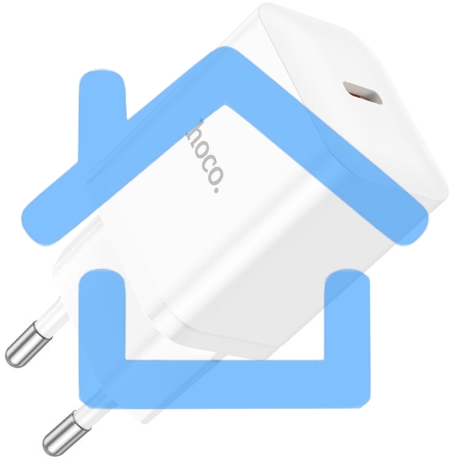 Сетевое зарядное устройство Hoco N27 White 20W 3A+2.22A+1.67A (PD+QC+AFC) USB-C универсальное белый