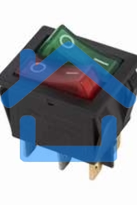 Выключатель клавишный Rexant 250V 15А (6с) ON-OFF красный/зеленый с подсветкой ДВОЙНОЙ