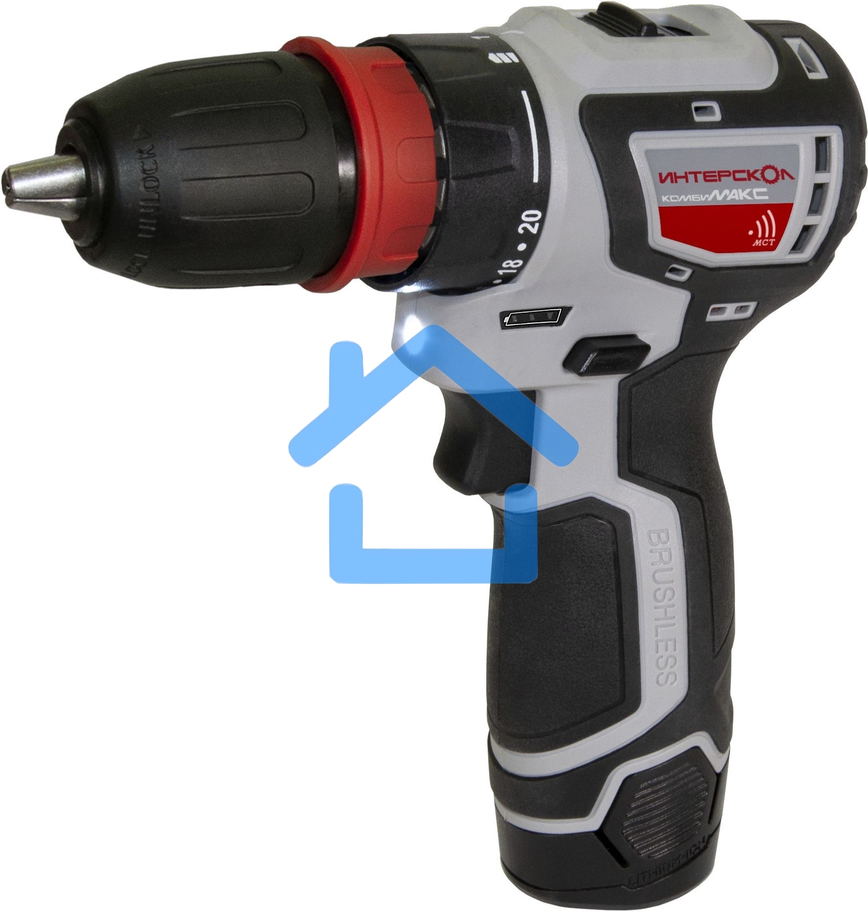 Дрель-шуруповерт ИНТЕРСКОЛ ДА-10/12В 36, Аккумуляторная, 12В, 2 АКБ
