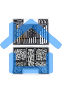 Набор сверл Matrix комбинированный (бетон 4-10мм, мет. 2-10мм, дер. 4-10мм, дюбеля) 300пр.