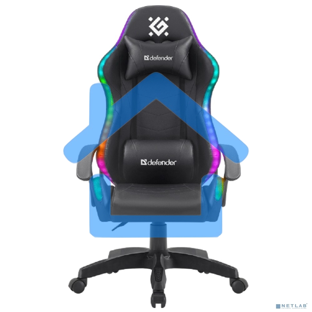Кресло игровое Defender Factor X RGB, черный, класс 2, PU