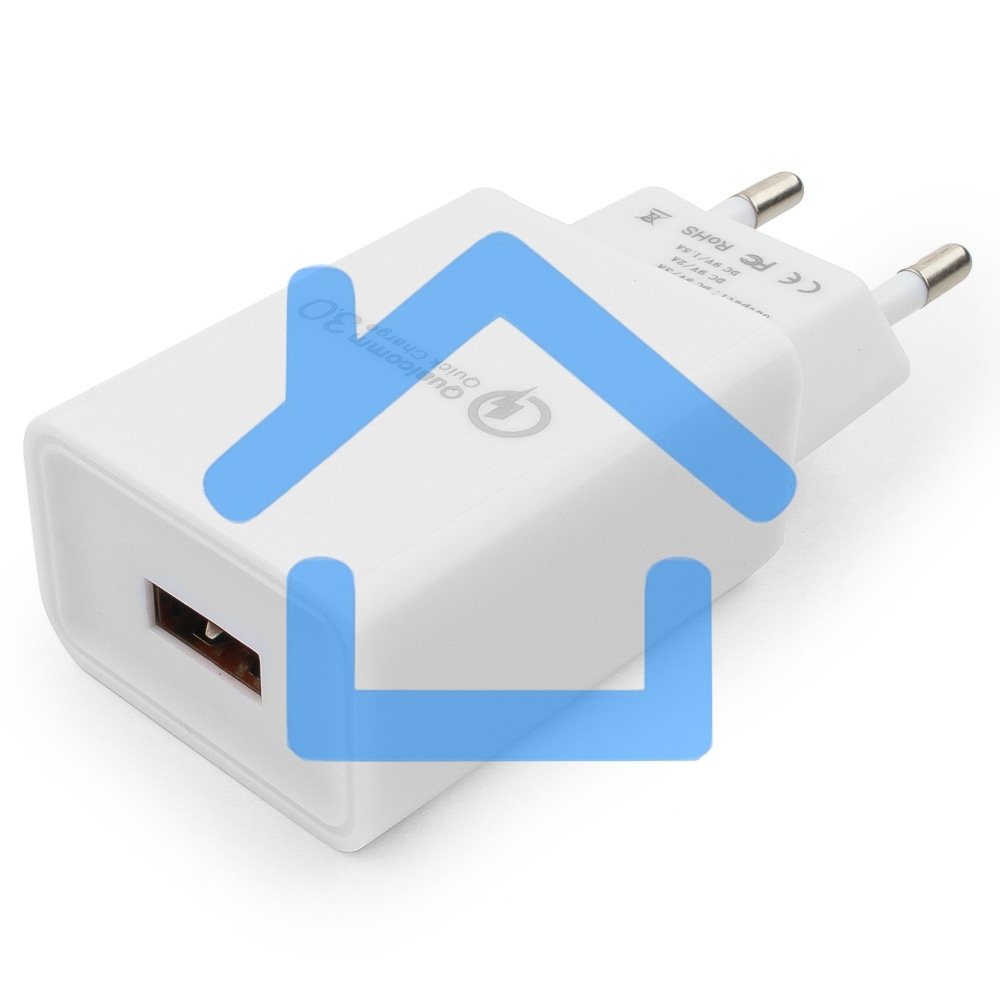 Адаптер питания Cablexpert MP3A-PC-16, QC 3.0, 100/220V - 1 USB порт 5/9/12V, белый