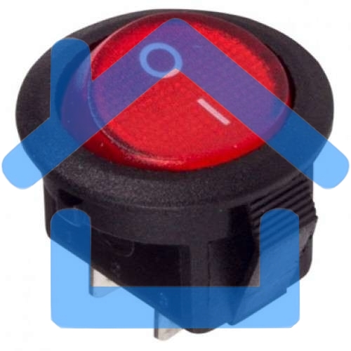 Выключатель клавишный круглый 250V 3А (2с) ON-OFF красный Micro Rexant