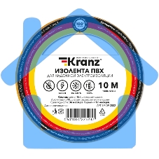 Изолента ПВХ KRANZ 0.13х15 мм, 10 м, желтая (10 шт./уп.)