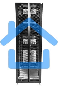 Шкаф серв. ПРОФ нап. 42U (600x1000) дверь перфорированная 2 шт., цвет черный, в сборе (ШТК-СП-42.6.10-44АА-9005) (1 коробка)