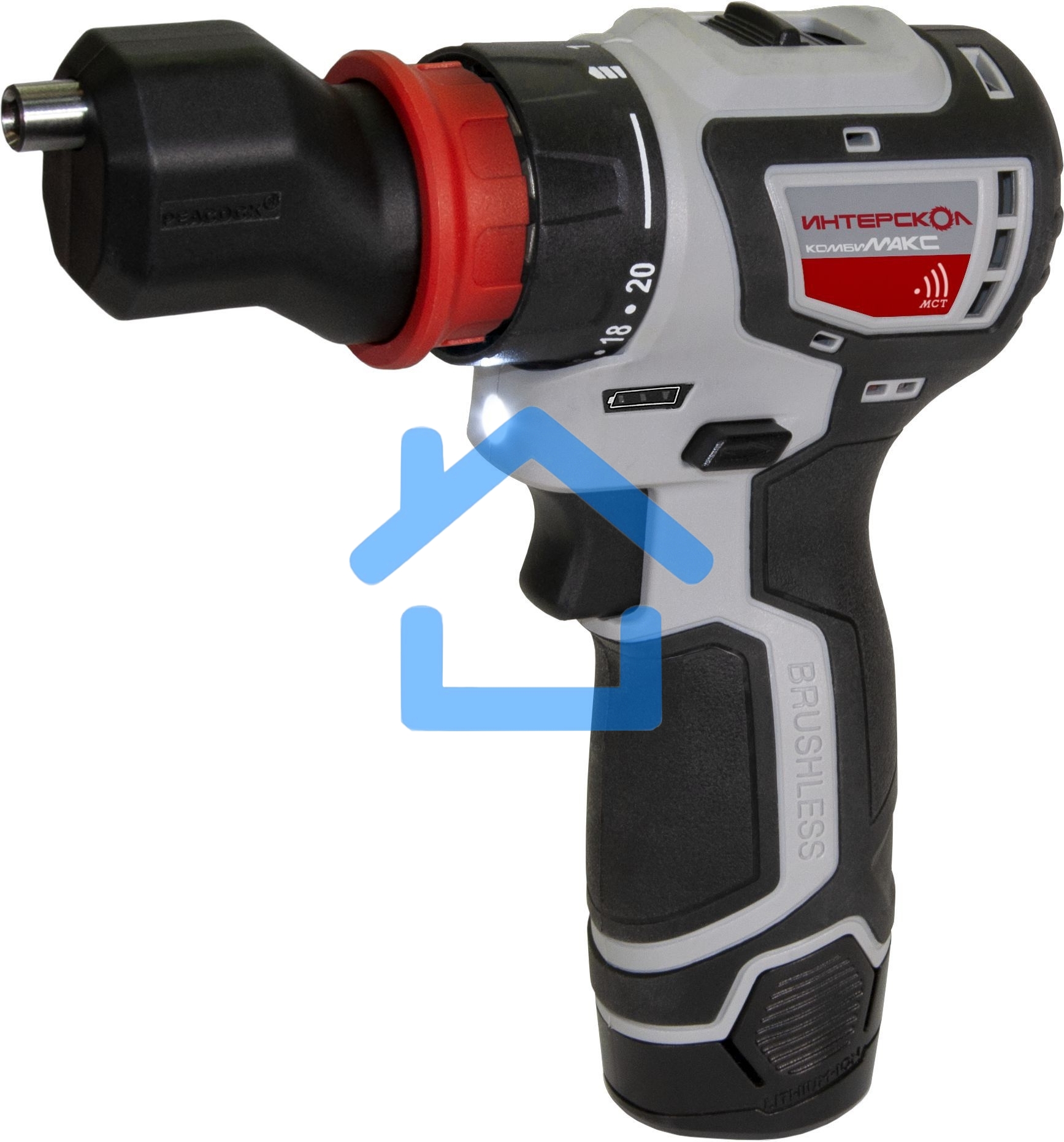 Дрель-шуруповерт ИНТЕРСКОЛ ДА-10/12В 36, Аккумуляторная, 12В, 2 АКБ