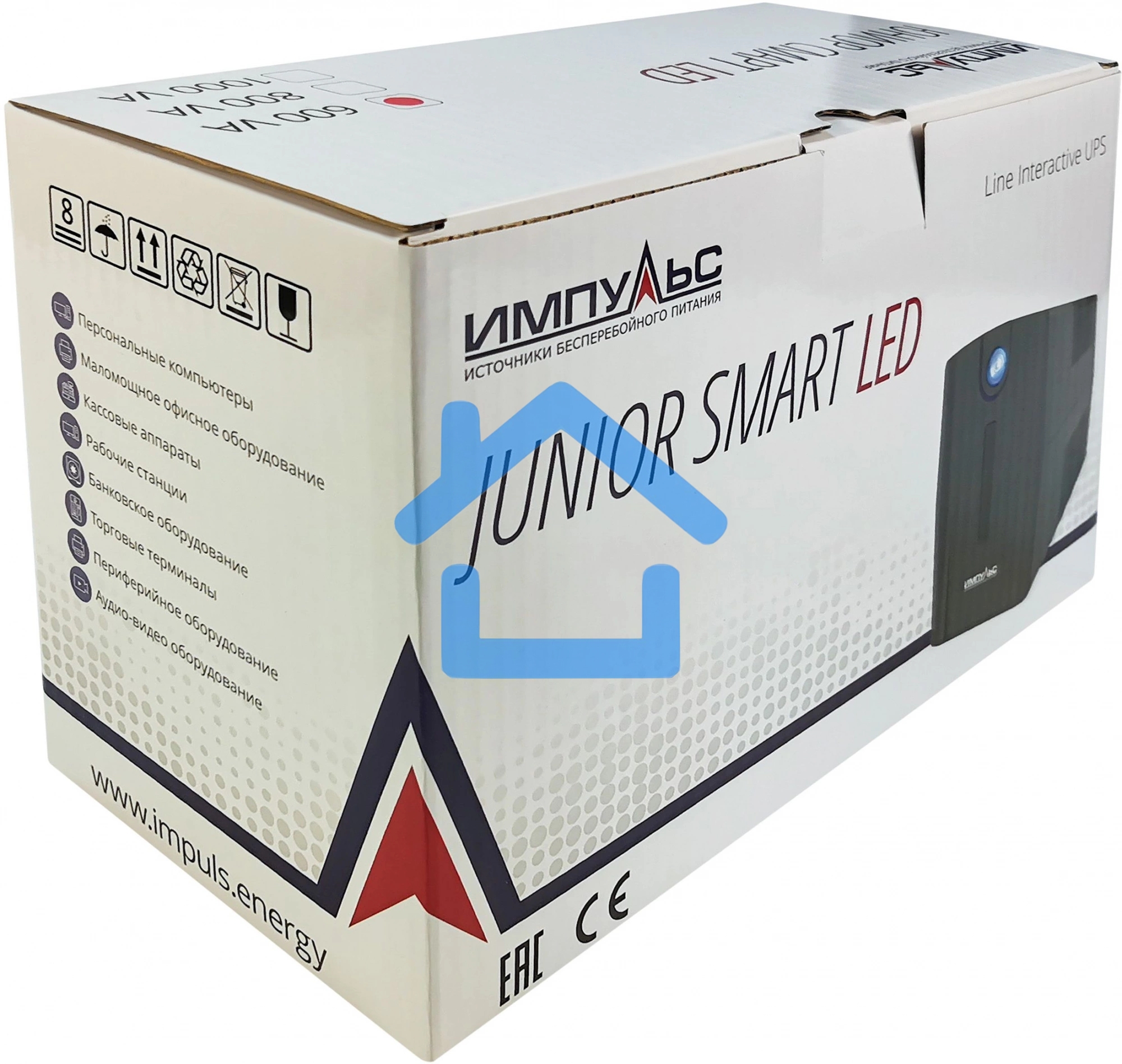 Источник бесперебойного питания Импульс Юниор Смарт 600 360Вт 600ВА черный