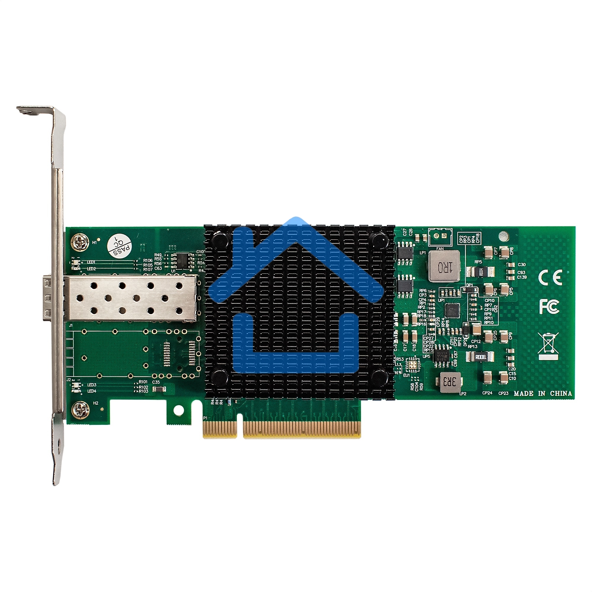 Сетевой адаптер ExeGate EXE-X520-DA1 (PCI-E x8 v3.0, порты 1xSFP+ 10Gb/s (10/5/2.5/1Gb/s, 100Mb/s), Server NIC Intel Chipset JL82599EN)