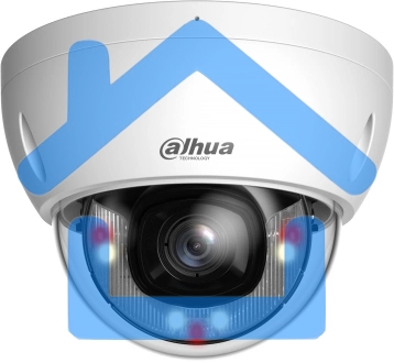 Уличная купольная IP-видеокамера DAHUA DH-IPC-HDBW2449EP-S-IL-0280B Smart Dual Light с ИИ 4Мп, 1/2.9” CMOS, объектив 2.8мм, видеоаналитика, ИК до 30м, LED до 30м, IP67, корпус: металл