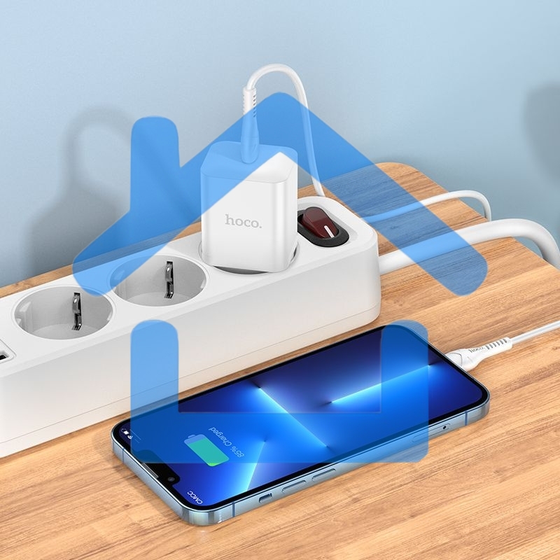 Сетевое зарядное устройство Hoco N27 White 20W 3A+2.22A+1.67A (PD+QC+AFC) USB-C универсальное белый