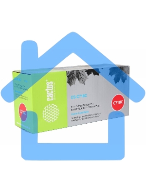 Картридж лазерный Cactus CS-C718С голубой (2900 стр.) для принтеров Canon i-Sensys MF8330/MF8340/MF8350/MF8360/MF8540/MF8580/LBP7200/7210/7660/7680