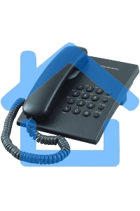 Телефон проводной Panasonic KX-TS2350RUB черный повтор номера, регул-ка громкости, кр.на стену