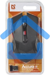 Мышь беспроводная Defender Accura MM-275 красный, 1600 dpi, радиоканал, USB, кнопки - 6