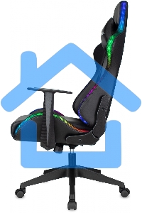 Кресло игровое Zombie GAME RGB черный эко.кожа/ткань крестов. пластик