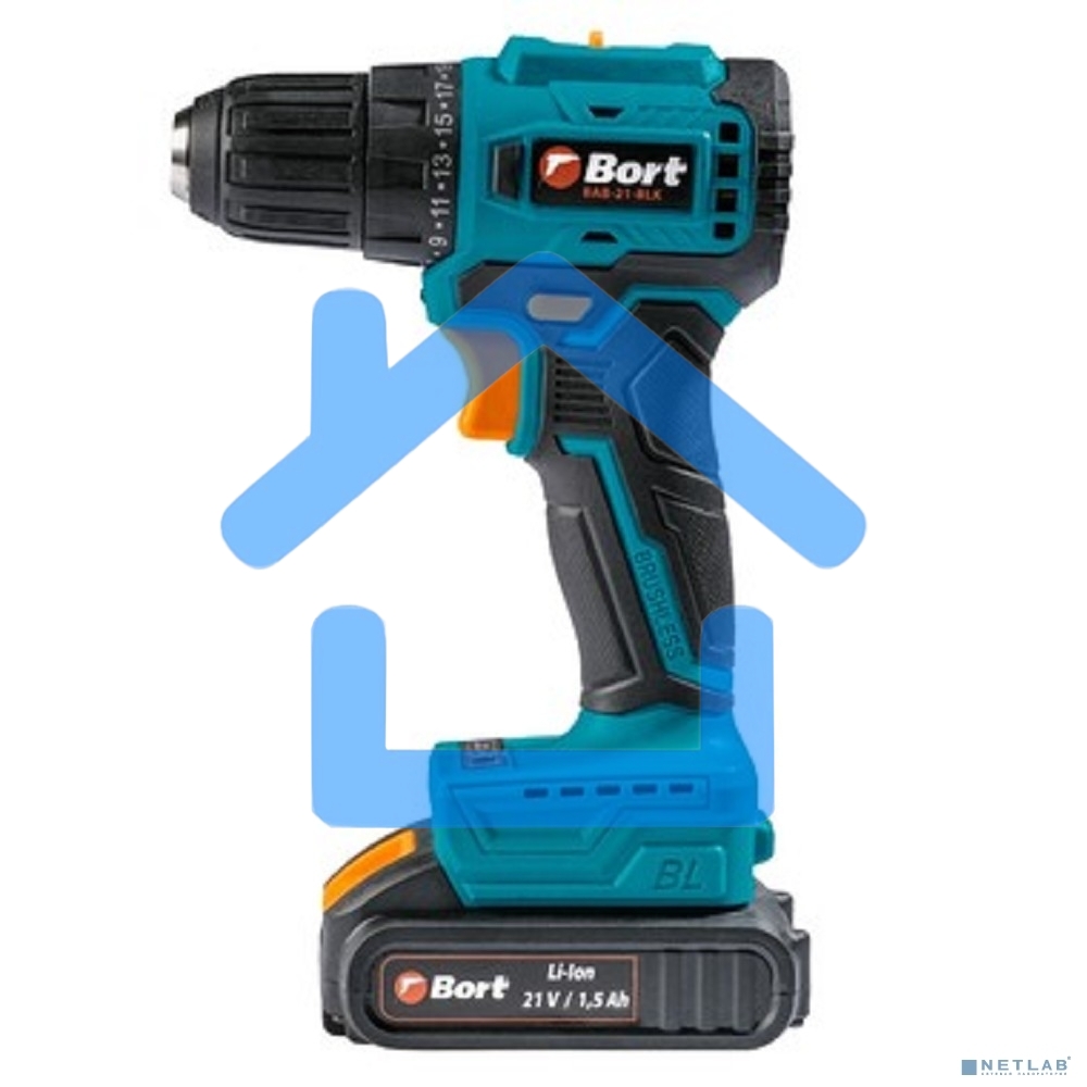 Дрель-шуруповерт Bort BAB-21-BLK, Аккумуляторная, 21В, 2 АКБ