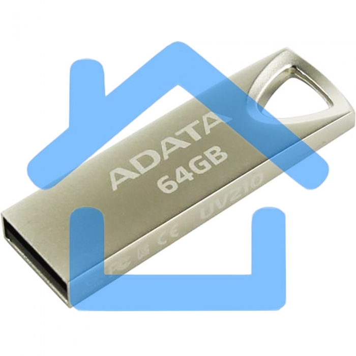 Флешка USB R/W ADATA R/W 64Gb ADATA UV210, USB 2.0, Металлич. Серебро